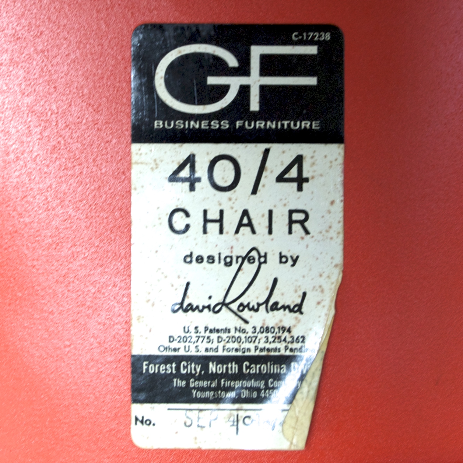 Label David Rowland 40/4 chair